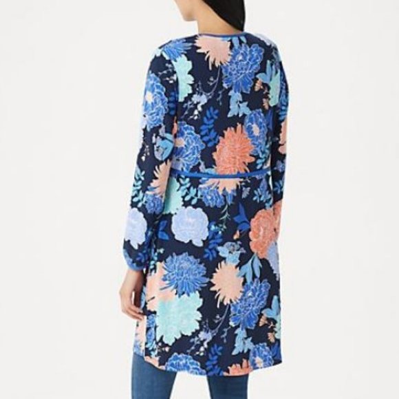 Susan Graver Petite Liquid Knit Tie-Front Duster - Picture 2 of 2